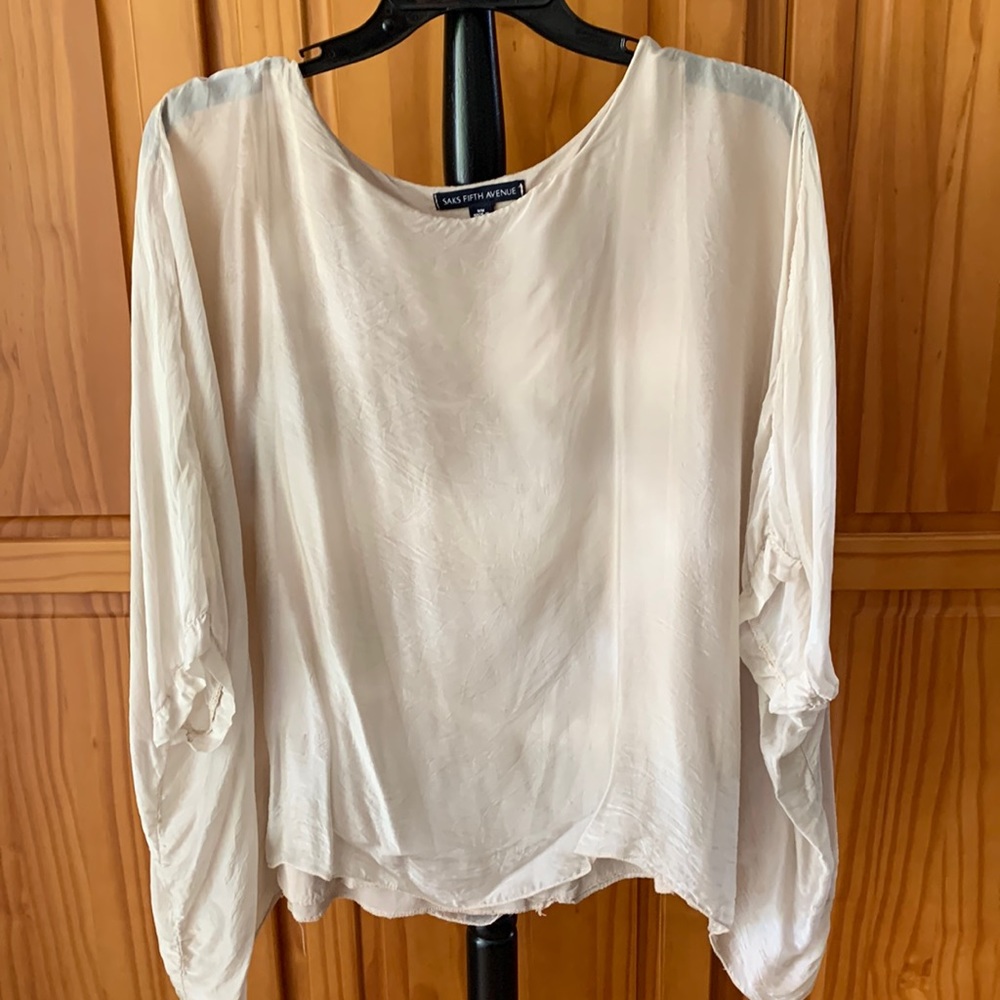 Saks Fifth Avenue made in Italy, 100% silk, lined blouson